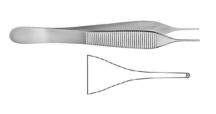 ADSON Пінцет хірургічний; прямий; 1x2 зубчики; 12,0см; ширина бранш 1,3+/-0,1. Tontarra Medizintechnik GmbH